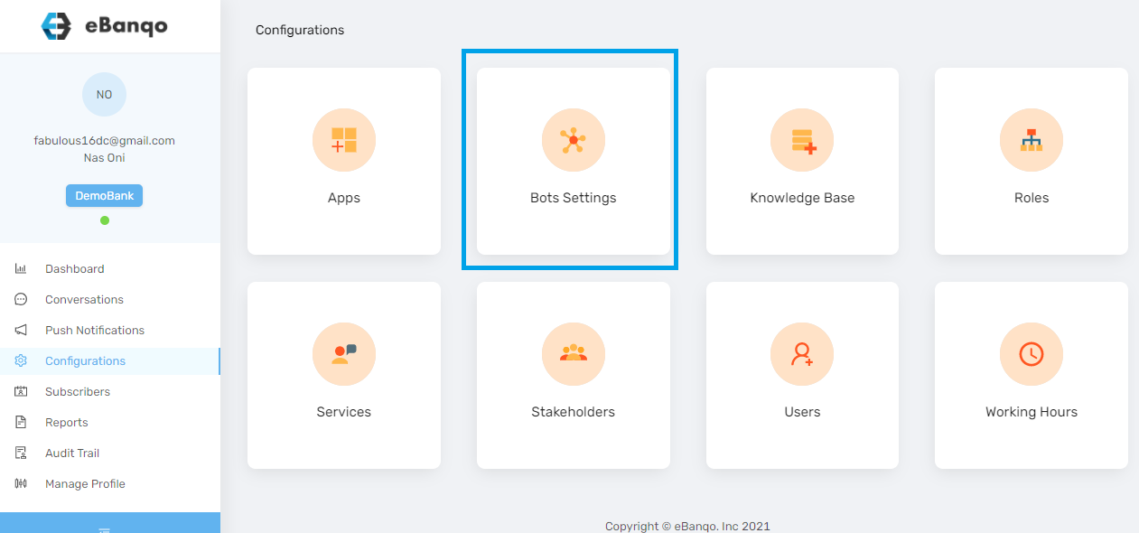 How to set customer wait time in eBanqo messenger