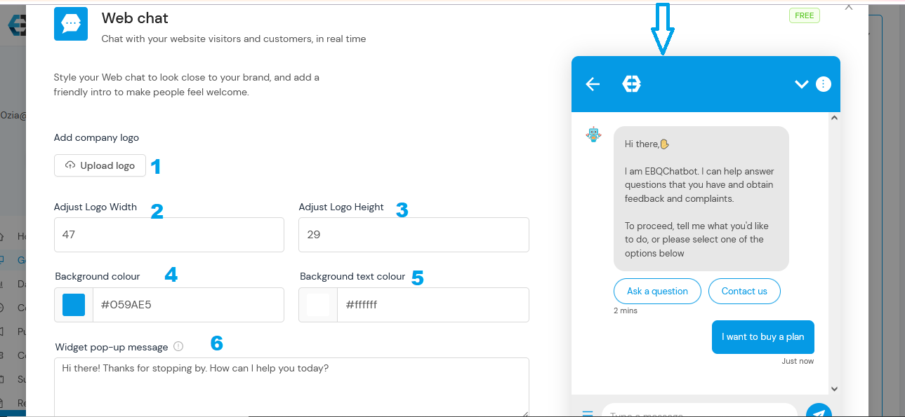 Webchat setup